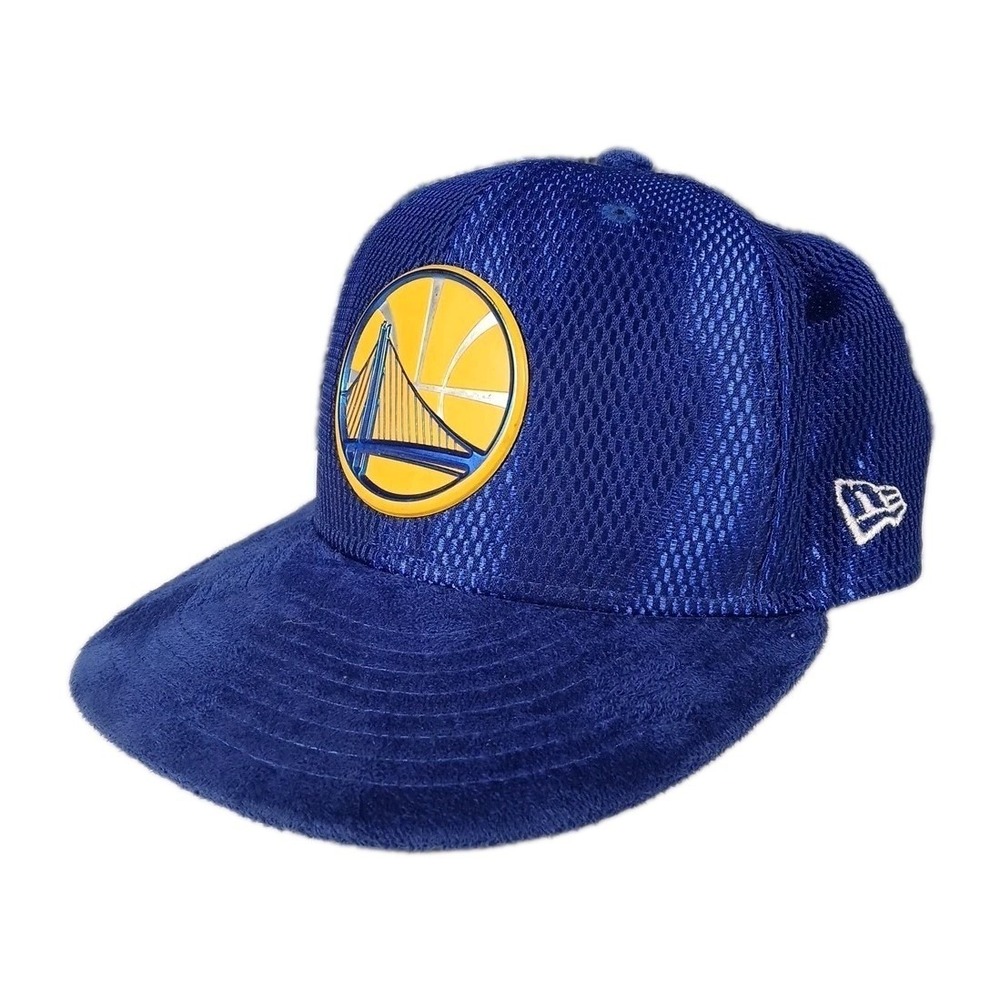 New Era Golden State Warriors 9FIFTY Snapback Hat Blue NBA Mesh Plush OSFM